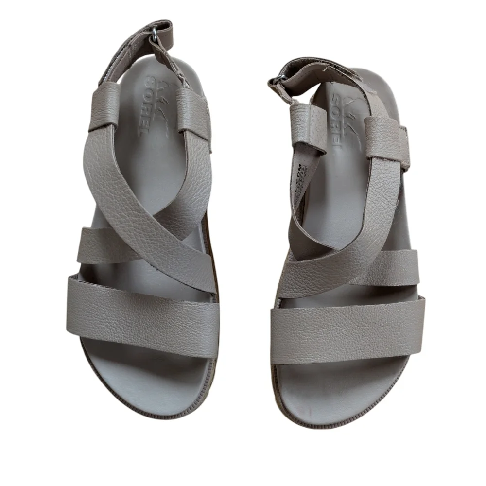 Sorel Roaming Criss Cross Sandals Mauve Leather Size 7.5 - Picture 8 of 12